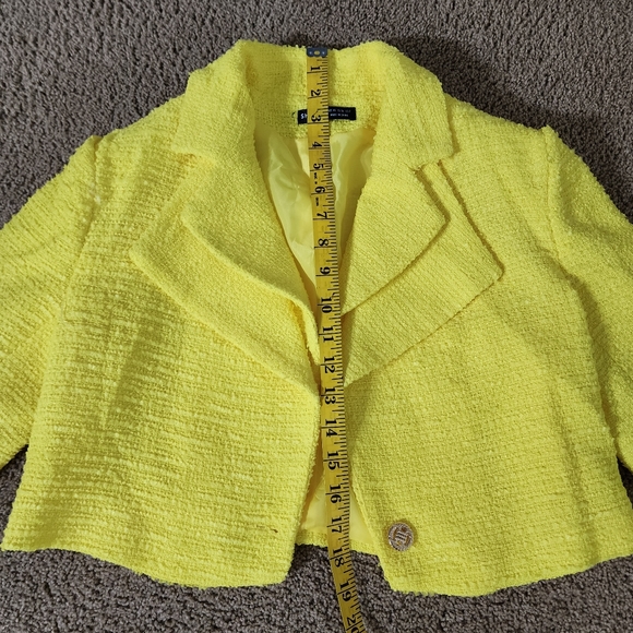 SHEIN Yellow Tweed Two-Piece Co-Ord Set - Picture 6 of 8